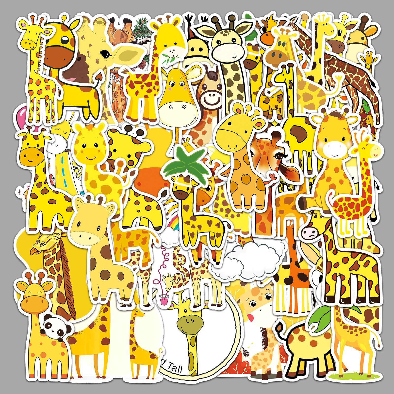 50 giraffe graffiti personality cartoon animal creative goo card DIY scooter luggage stickers wholesale