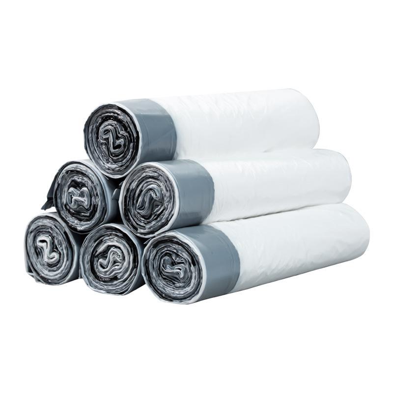 Picture of Garbage Bag Household Drawstring Type Thickeneded White Garbage Bag Closing Point-Break Kitchen Dormitory Large Plastic Bag