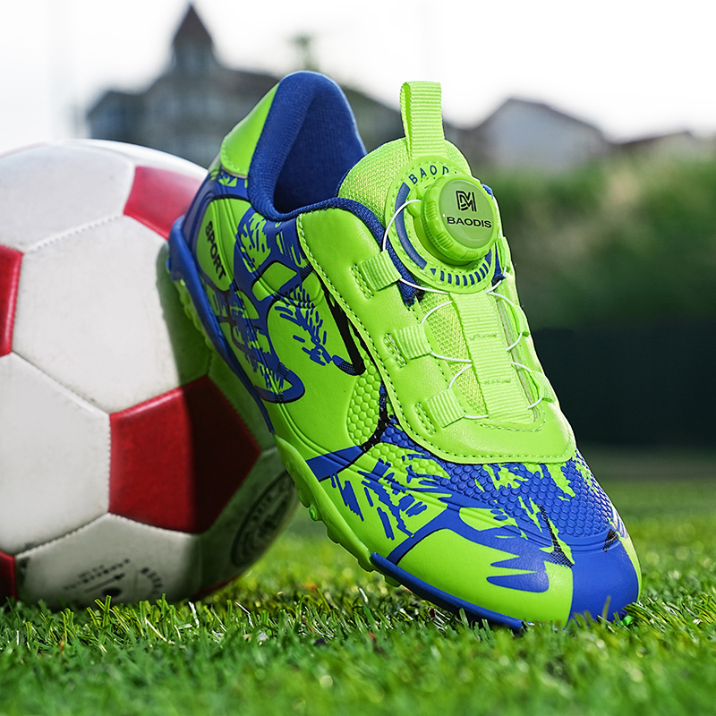 Picture of New Football Shoes Children's Rotating Buckle Pupils Boys Girls Falcon TF Broken Nail Short Nail AG Spike Competition Training