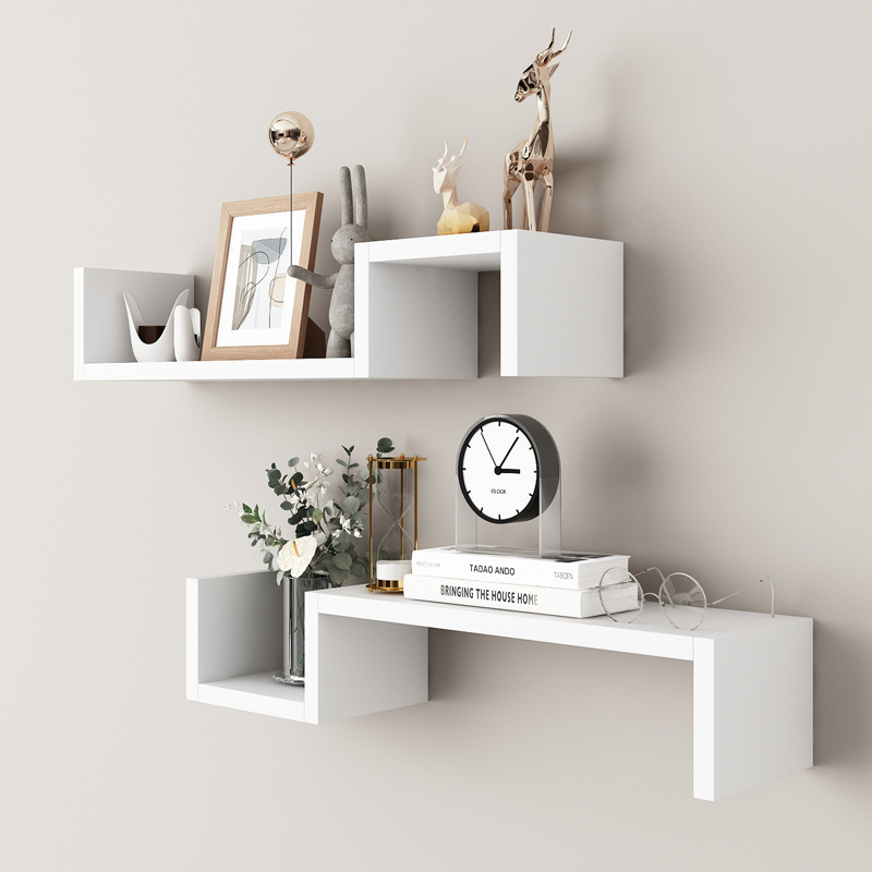Living Room Wall Decoration Wall Shelf Bedroom Bedside Wall-Mounted Simple Free Combination Personalized Creative Grids