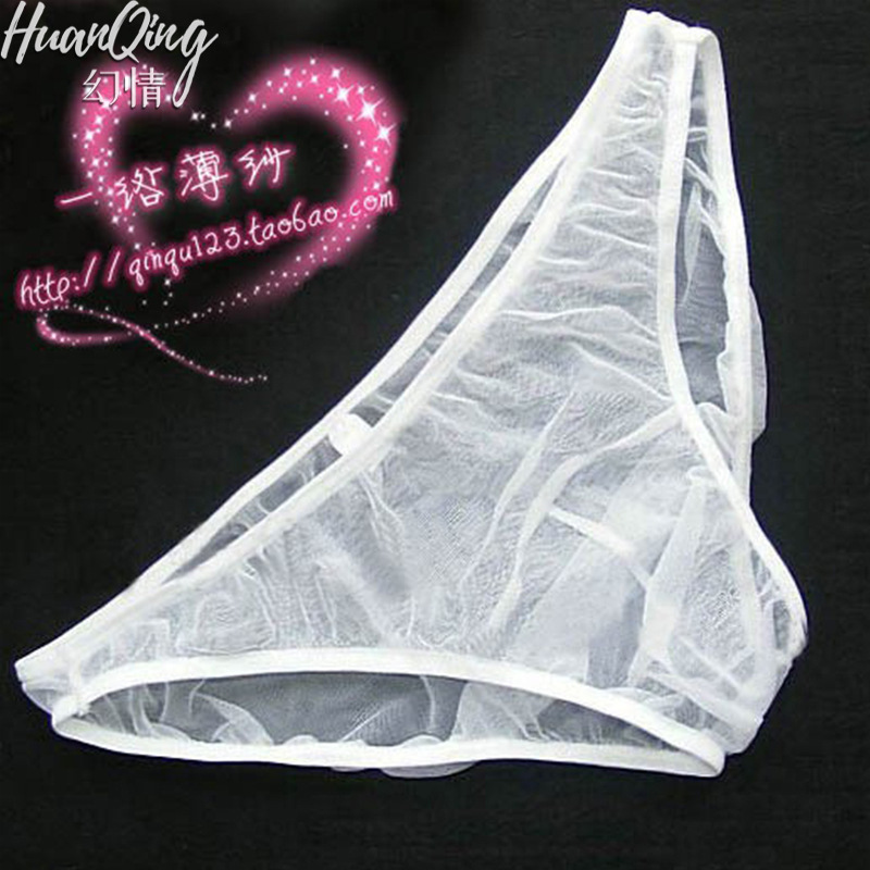 Sexy mesh transparent large size summer sexy transparent men's briefs factory wholesale men's underwear 6007