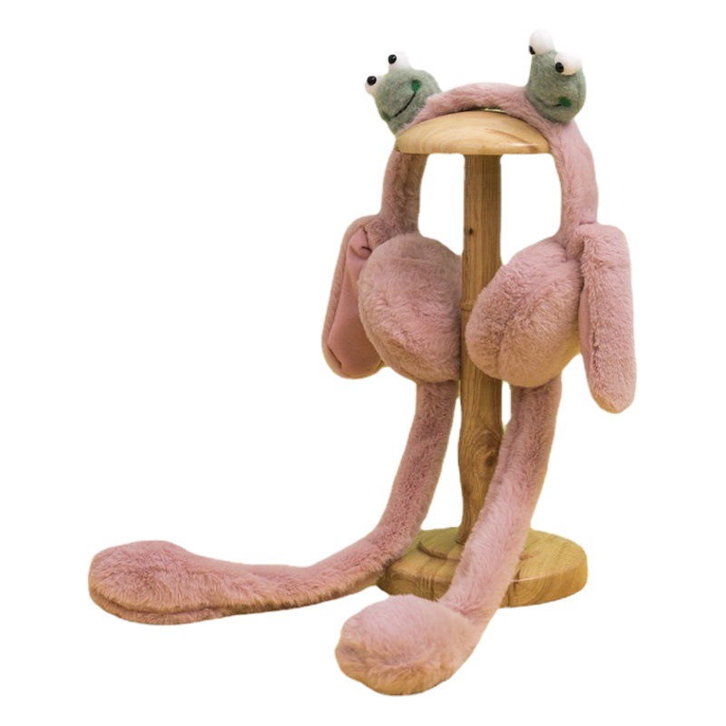 Little frog ears can move earmuffs cute children's cute ear warm winter air bag net red ear warm children's ear warm