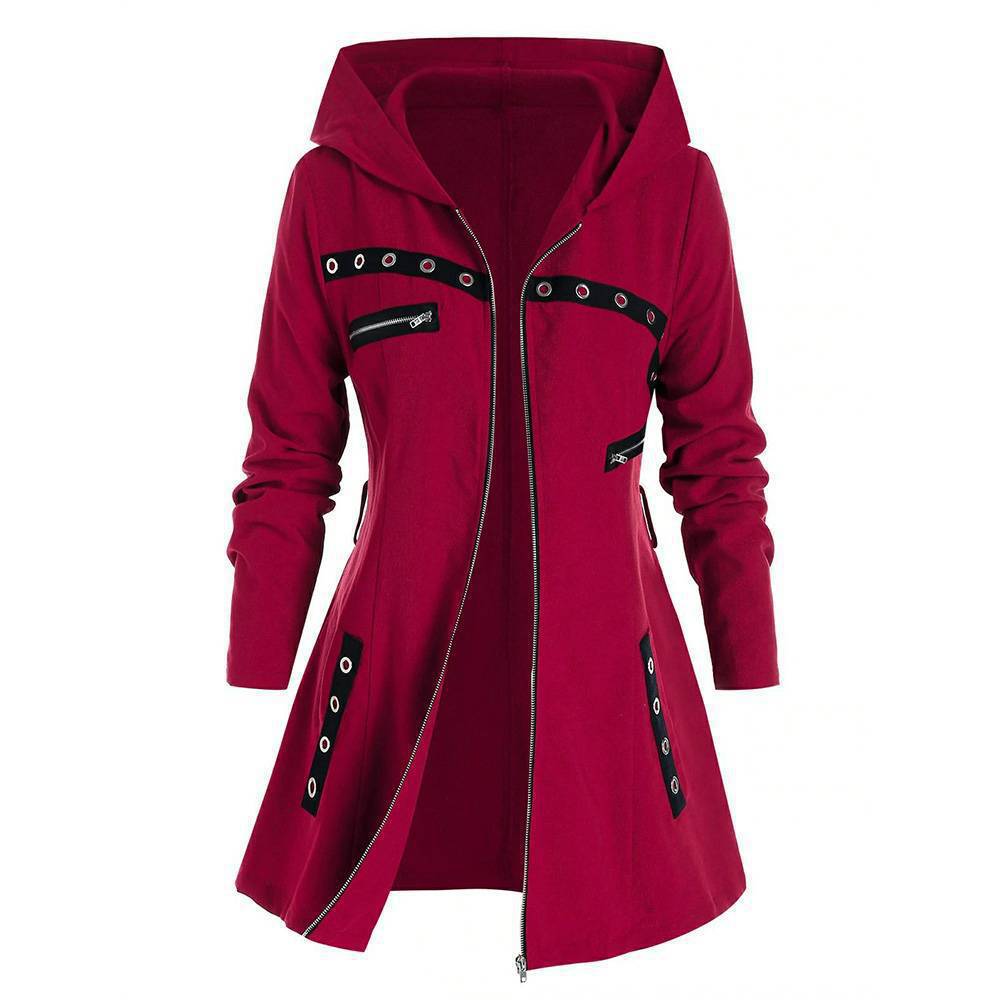 Picture of Elasticized Belt Design Original Coat Autumn and Winter Elegant European and American Fashion All-match Hooded Cross-border Explosion Long Sleeve Women's Style