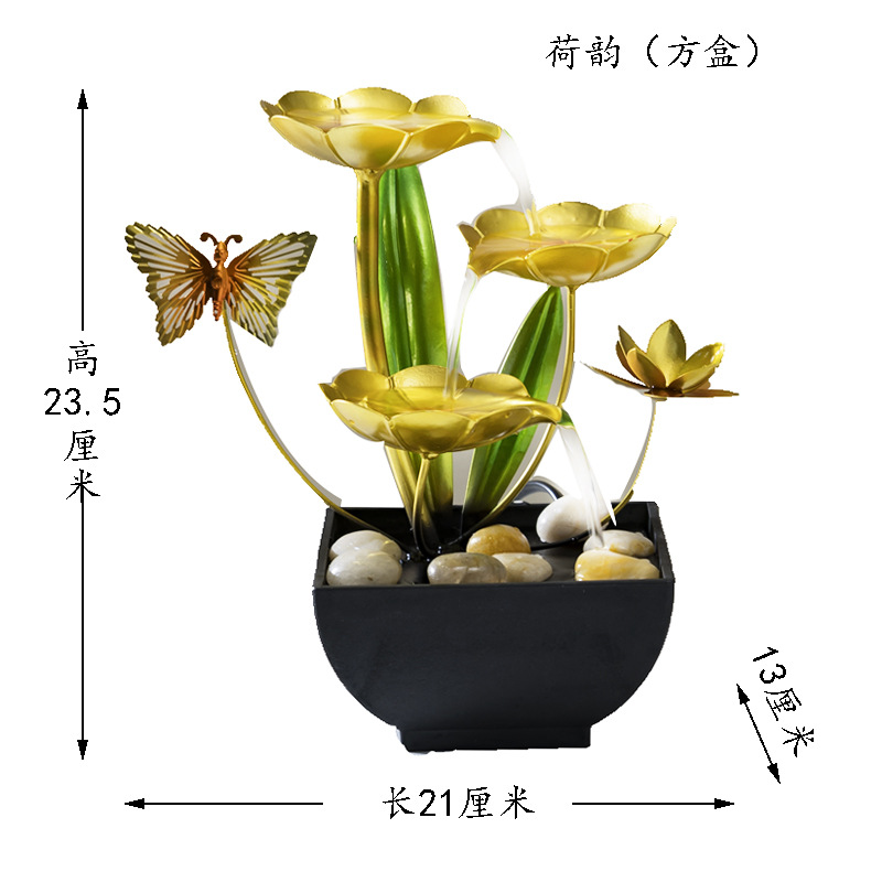 Picture of Water ornaments new products source factory desktop fountain wind pool fish tank decoration iron home decorations gifts
