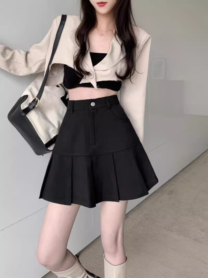 Fishtail Skirt Women's Summer 2024 New Arrival plus size A- Line Skirt chubby girl Slimming Pocket Suit Korean Style Skirt