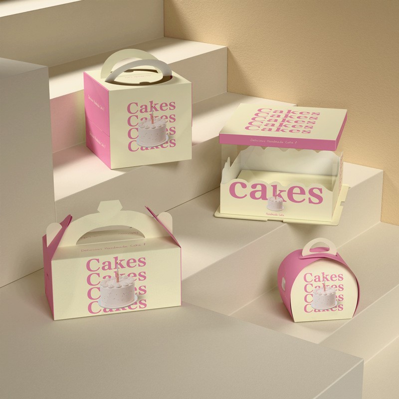 Custom Baking Dessert Cake Packaging Box DIY Gift Portable Packaging Box Printed logo Tiramisu Paper Box 2