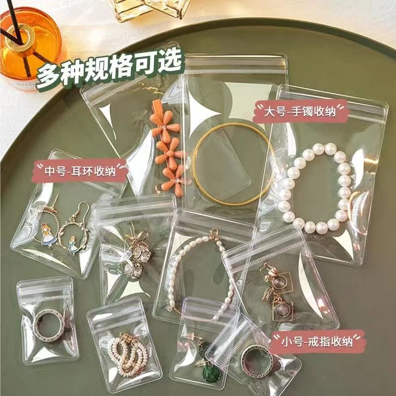 Yiwu Pvc Jewelry Bag Jewelry Storage Bag Dust-Proof and Oxidation-Proof Jewelry Storage Ziplock Bag Ins Style High Transparency and Thickeneding
