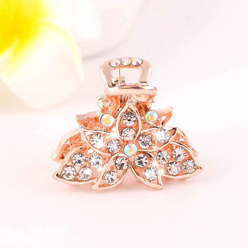 Picture of New small size Grab Clip Hair Clip Hair Clip Adult Bangs Hair Clip Children Top Clip Electroplated Rhinestone Elegant Hair Accessories Headdress