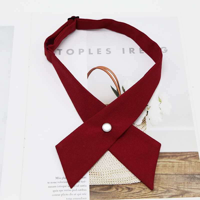 Picture of Japanese and Korean Casual Cross jk Cross Bow Tie Solid Color Printed Bow for Men and Women Professional Uniform Bow Tie Collar Flower