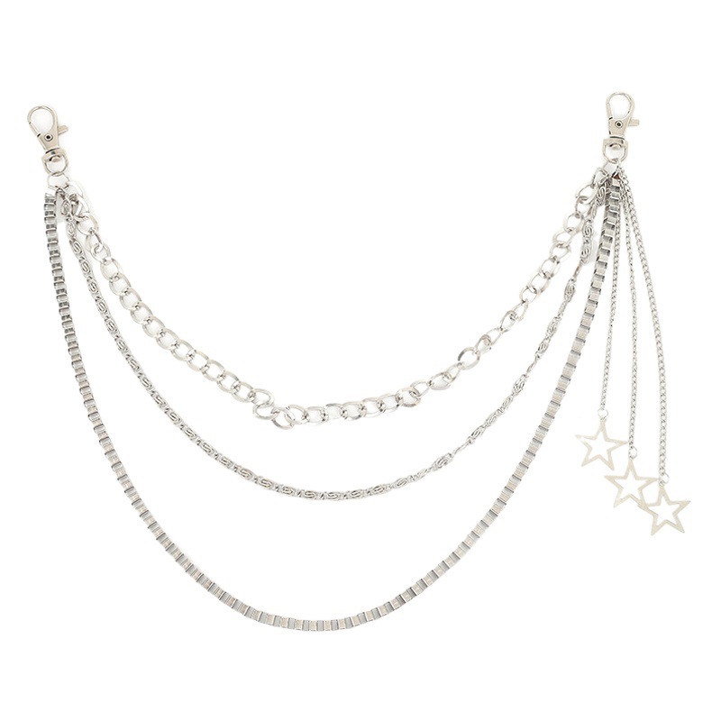 Women's Cool Waist Chain Ins Star Decoration Punk Waist Chain Pants Chain Accessories Jk Skirt Hip Hop Jewelry Pants Chain