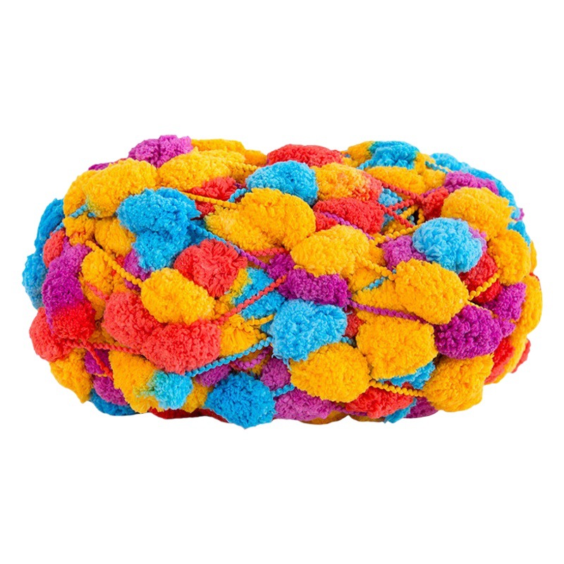 A generation of snowball ball ball line handmade Diy cushion blanket coarse wool ball woven material bag