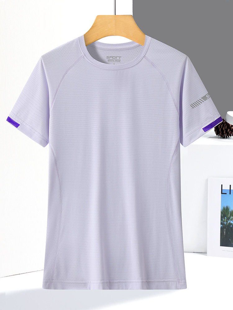 Summer Quick-drying Clothes Women's Short-sleeved Outdoor New Running Sports Fitness Sweat-absorbent Quick-drying Clothes Men's Lightweight Breathable Top