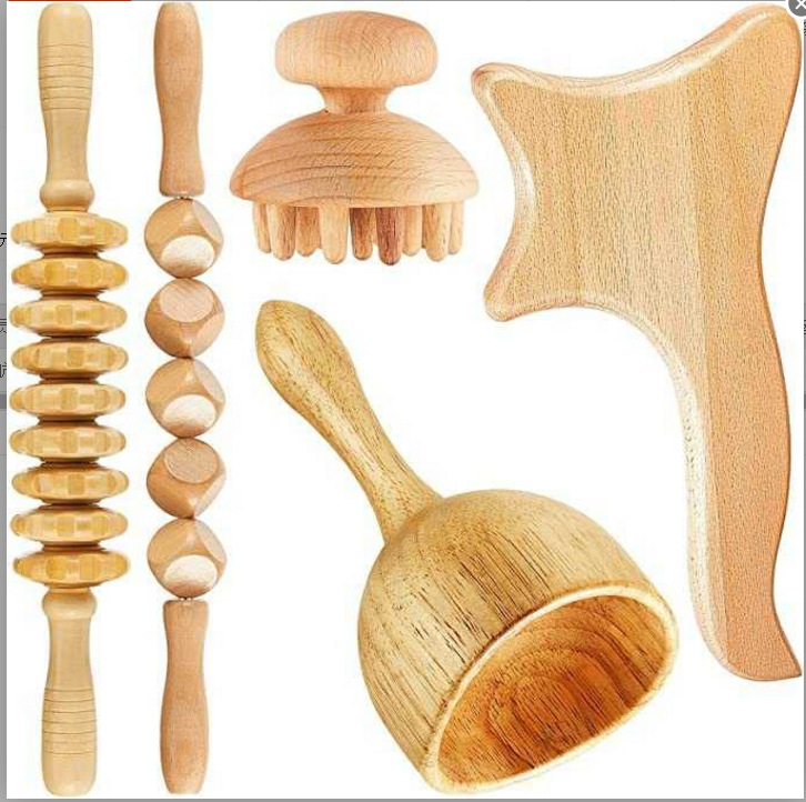 Amazon Explosions Scraping Set Acupoint Pack Combination Bar Rolling Stick Body Universal Massager Cross-border Hot Scraping Board