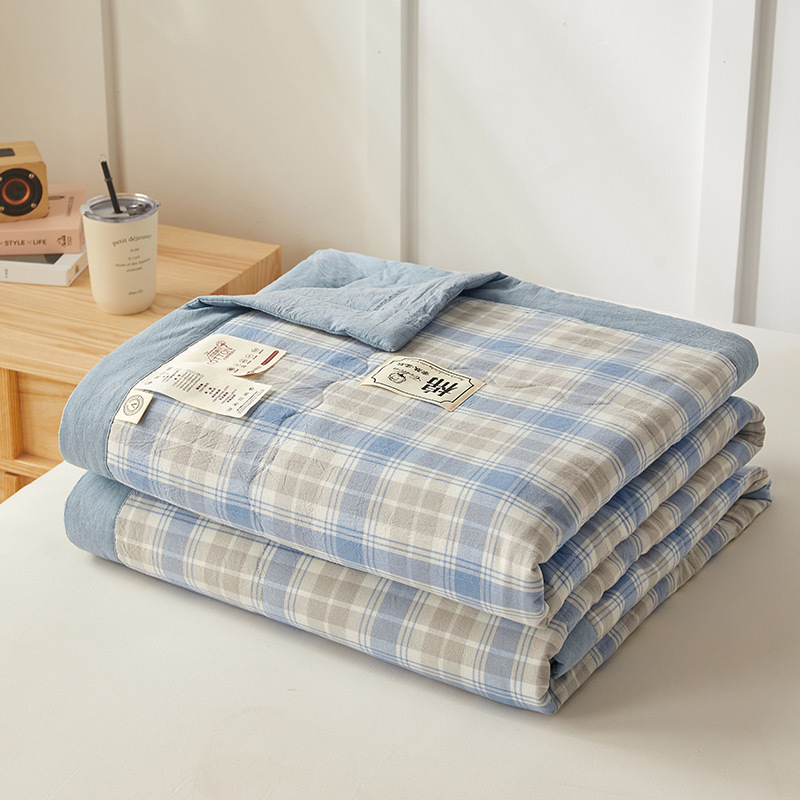 Picture of Class a Unprinted Style Cotton Quilt Pure Cotton Air-Conditioning Quilt Washable Student Summer Quilt Summer Cool Quilt Gift Thin Quilt