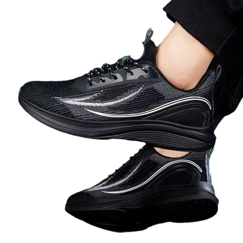 Flying woven women's shoes spring new breathable trendy student running shoes foreign trade lightweight lace-up platform women's sneaker