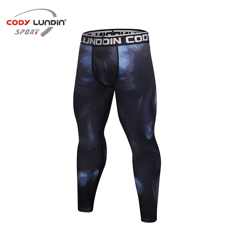 Picture of 2019 Winter new fitness trousers men running yoga 3D printing compression tights wholesale