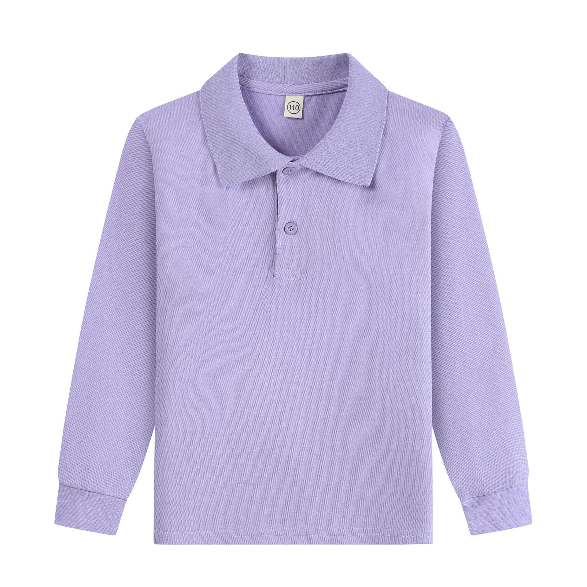 Picture of Boys' polo shirt long sleeve T-shirt children's cotton school uniforms girls lapel garden clothes White bottoming shirt a generation of hair