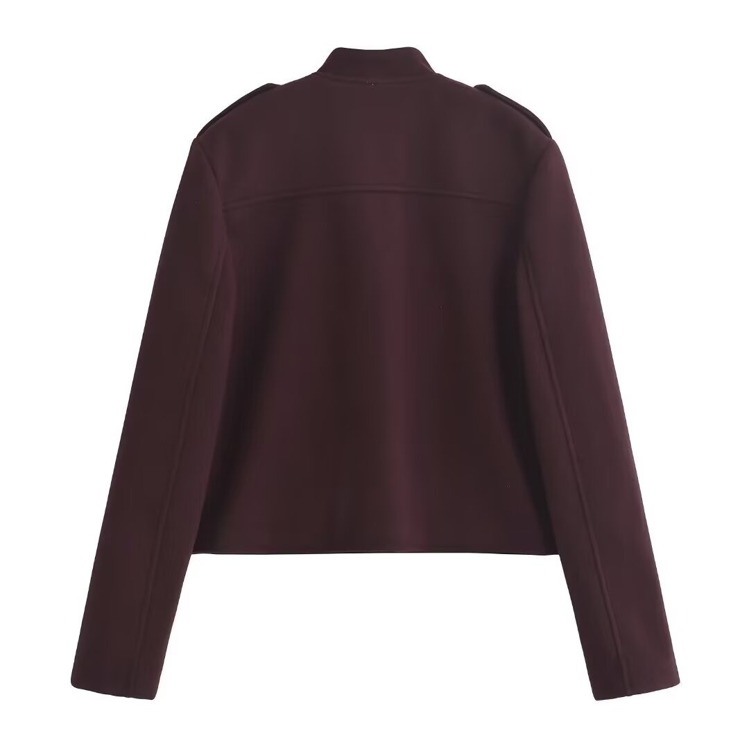 Picture of Women's autumn and winter woolen coat 2024 winter new European and American style long sleeve collar regular