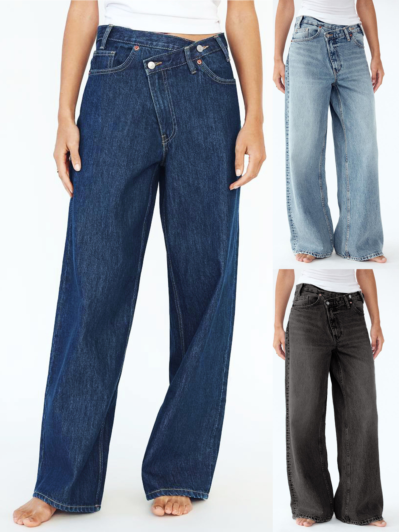 Picture of TEMU New High Quality Cross-border Special for European and American Amazon AliExpress Women's Personalized High Waist Straight Jeans