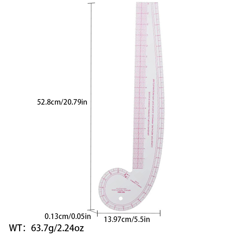 Picture of Pattern printing ruler clothing scale pattern making clothing curve cutting sewing tool multi-functional pattern printing ruler