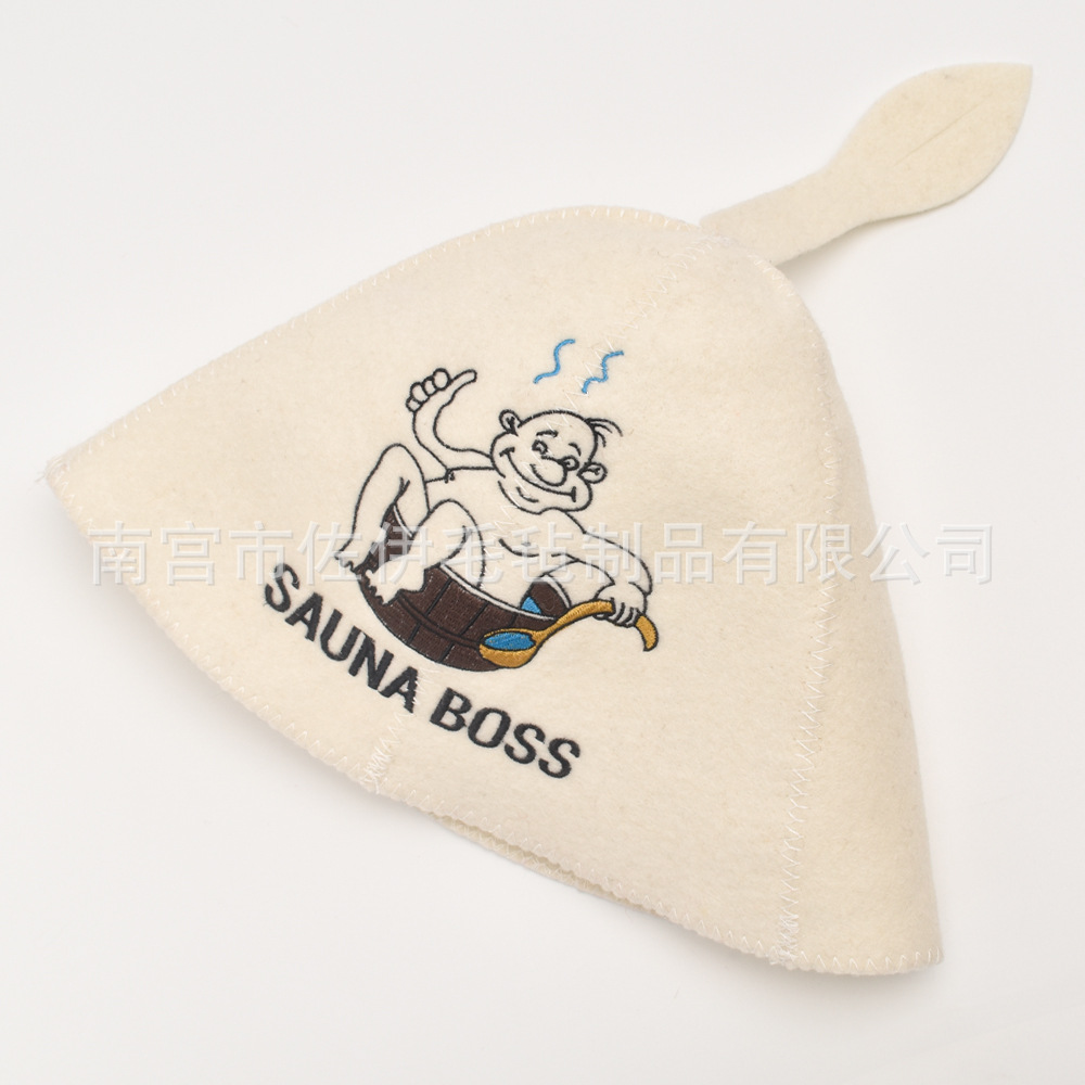 Picture of High-end cross-border felt sauna cap hot spring bath felt sauna cap integrated pressure European wool sauna cap