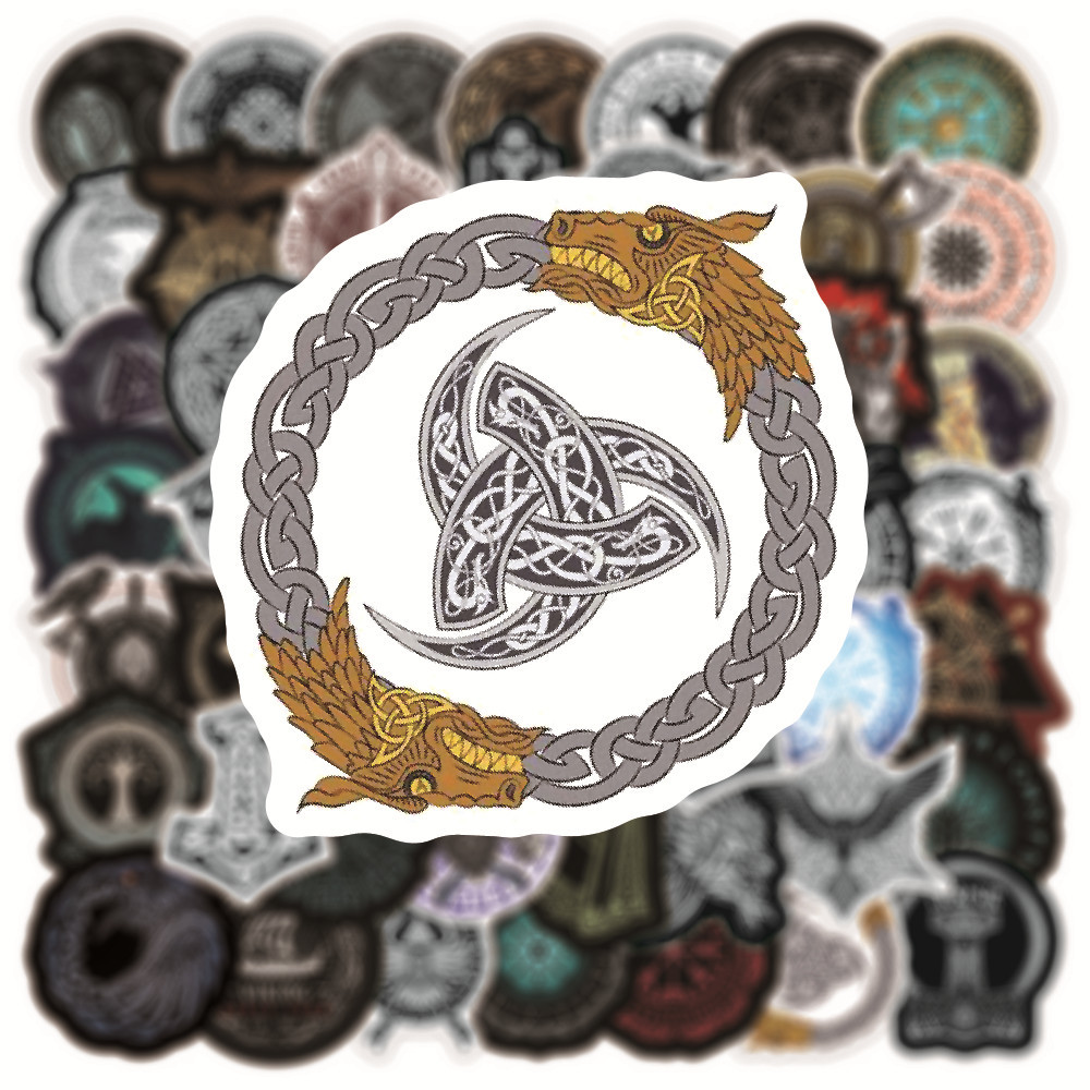 Picture of 50 new retro viking personality totem graffiti stickers trolley case motorcycle Journal stickers wholesale