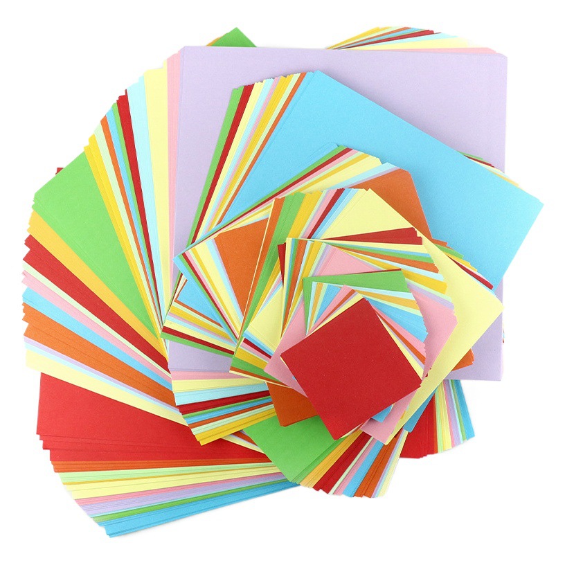 Square color children's handmade origami paper cutting wholesale paper crane Christmas tree kindergarten handmade paper cardboard