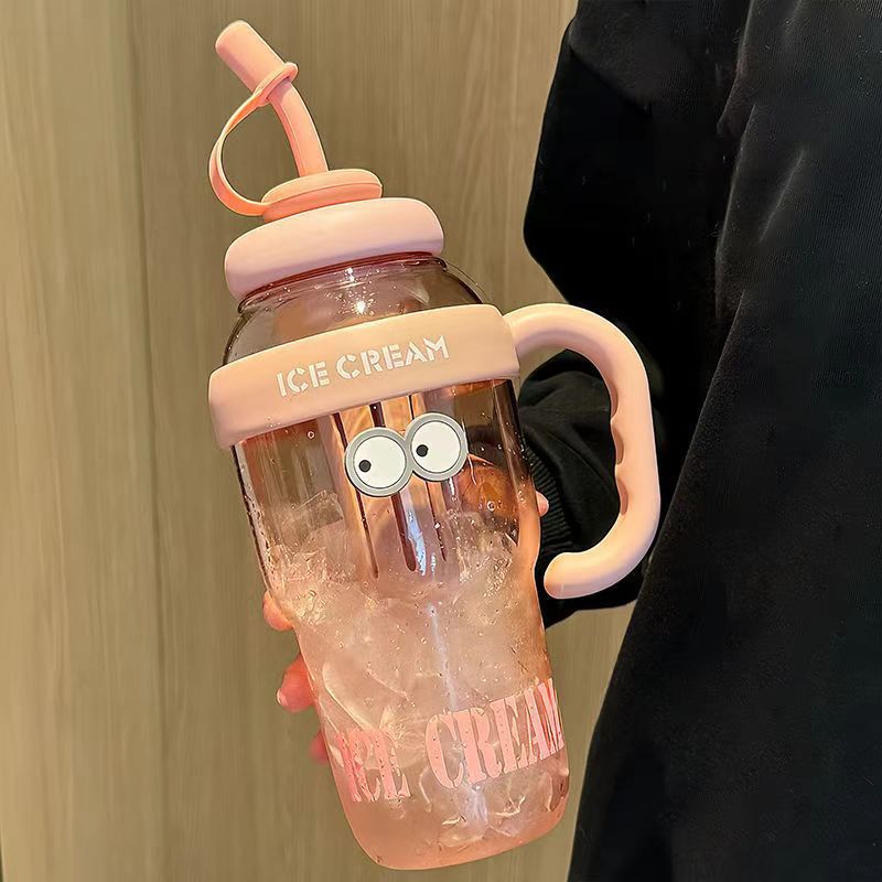 Picture of Net red belly cup high color value large capacity handle cup summer ice cup plastic straw cup 2025 new