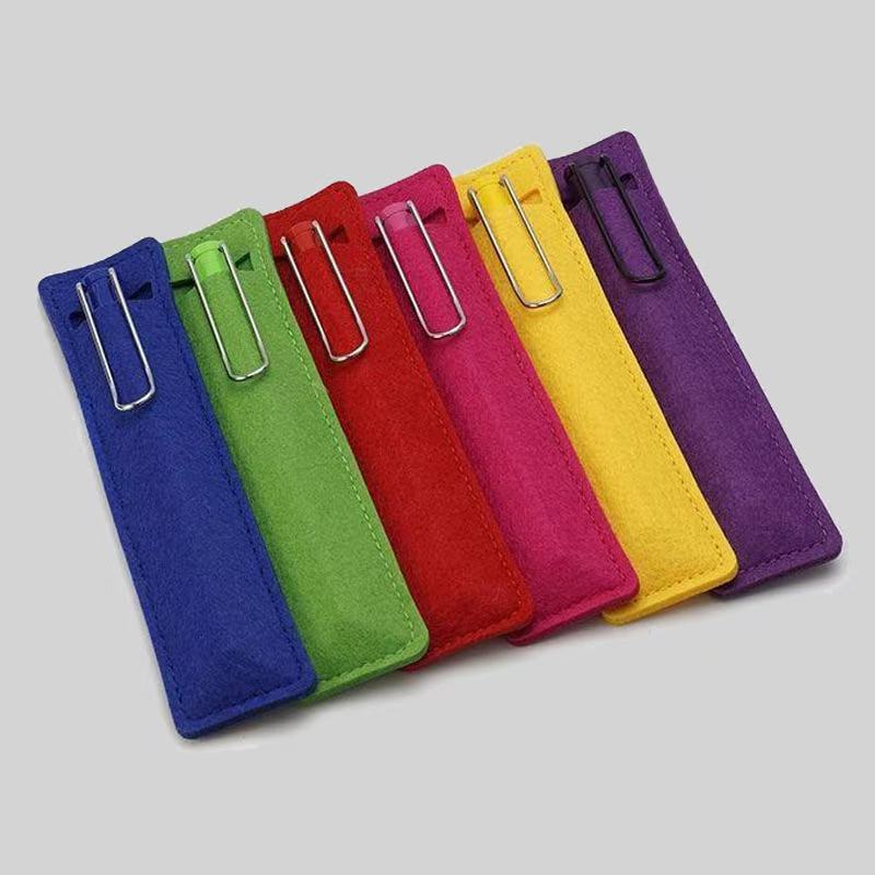 Wholesale felt pencil case mini pen set fashion stationery pencil case gift stationery bag can be printed logo