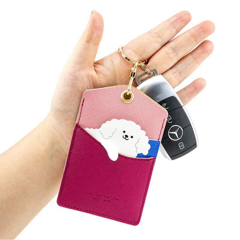 Eight door insect club Yi cartoon animal key chain creative PU pendant certificate card set cute small gift wholesale spot