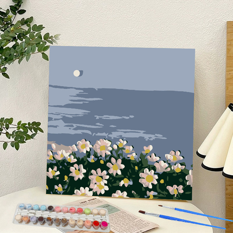 Picture of Digital oil painting landscape Dafen village hand-painted mathematical oil painting coloring painting oil painting flowers flower oil painting wholesale