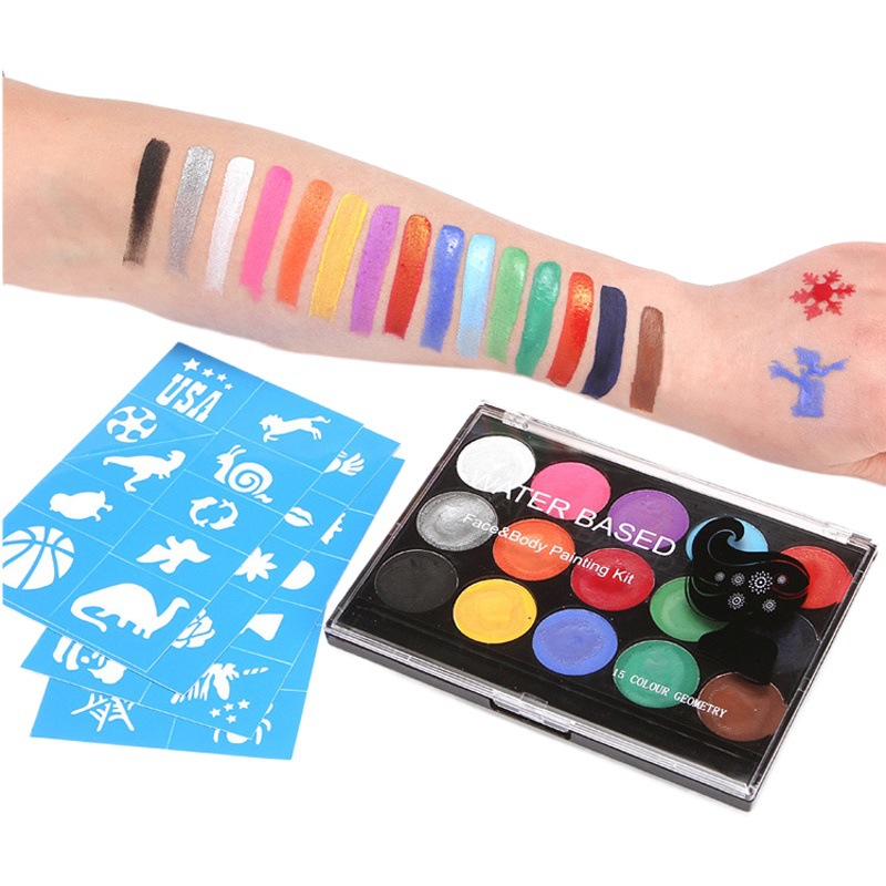 New Halloween body painting hollow tattoo sticker template Cosplay party holiday template