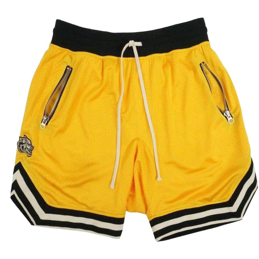 Cross-border Hot-selling Muscle Fitness Running Shorts Men's Mesh Solid Color Quick-drying Breathable Casual Sports Basketball Shorts