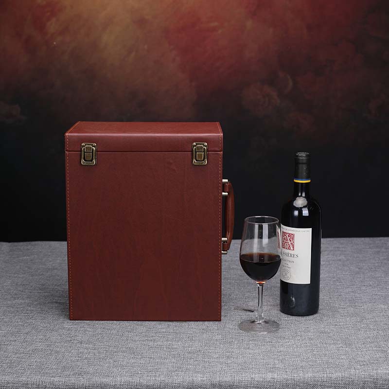Picture of High-End Six-Bottle Wine Box in Stock, Wine Packaging Gift Box, Six-Bottle Wine Leather Case, Wine Bottle Gift Box, Wine Box