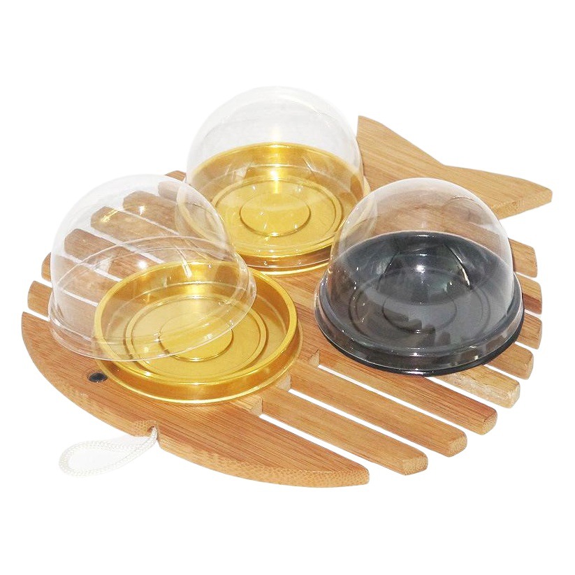 Baking Packaging Gold Black Egg Yolk Crisp Packaging Box Round Plastic Blister Box Mooncake Shopper Sheer Mei Niang Packaging Transparent