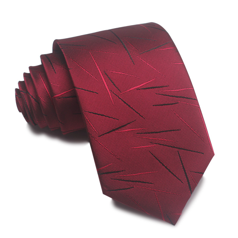 Picture of 25 New 8cm Polyester Jacquard Stripesd Tie 7cm Men's and Women's Business Formal Wear Casual High-End Red Black Blue
