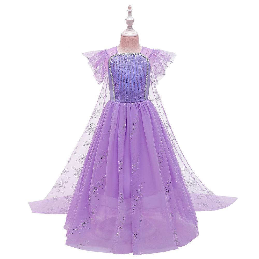Picture of Frozen 2 Kidsren's Dress Princess Dress Girl Elsa Snowflake Dress Frozen Elsa Princess Style