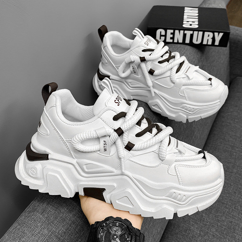 Men's Shoes Autumn New Fashionable All-match Teenager sneaker Men's Casual Thick-soled Height-increasing Small White Torre Trendy Shoes