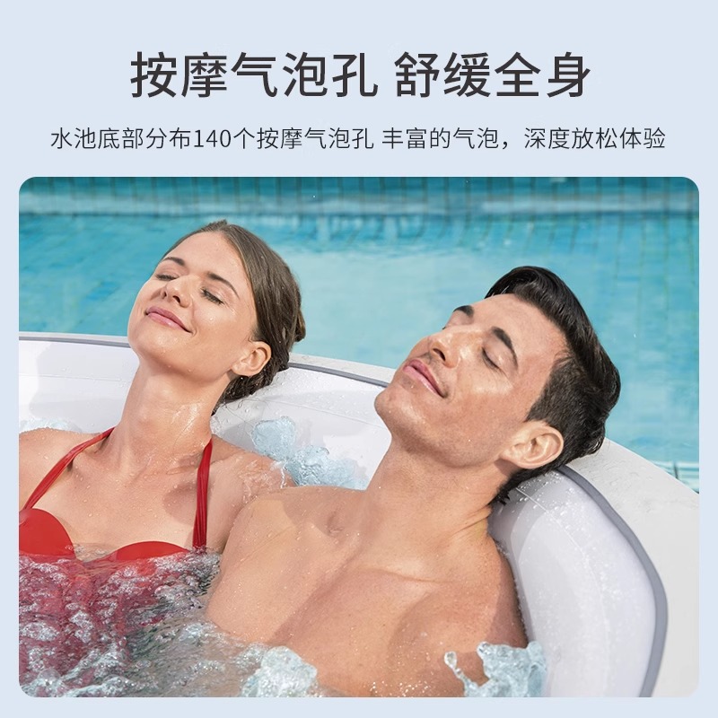 Picture of Bestway Inflatable Spa Bathtub Family Hot Spring Bath Massage Bubble Pool Bath Bucket Adult Inflatable Bathtub