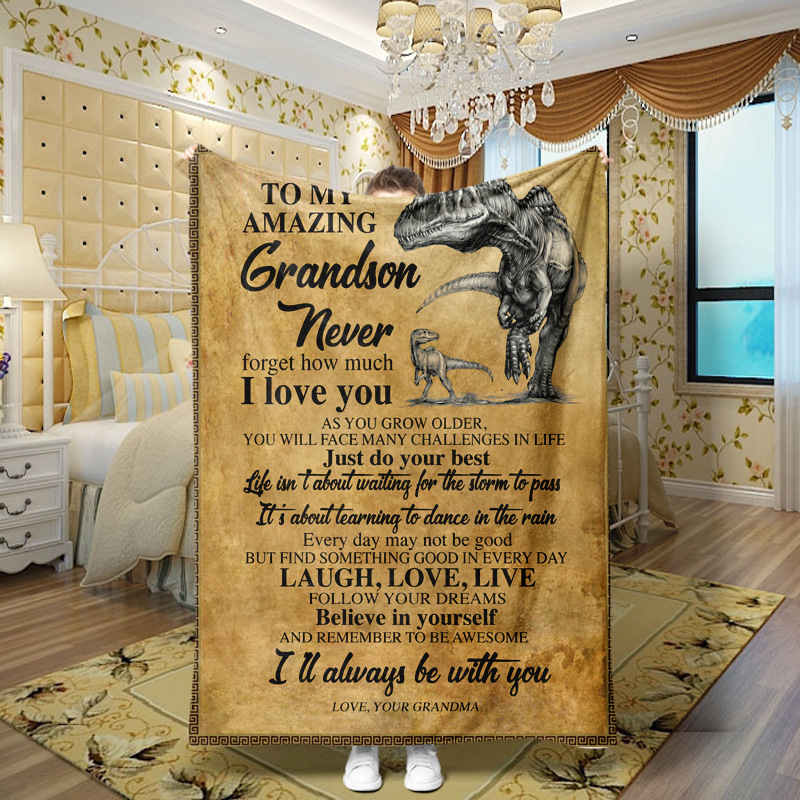 Picture of Family love teachers and students girlfriends love message flannel blanket summer air conditioning blanket autumn and winter nap printing blanket