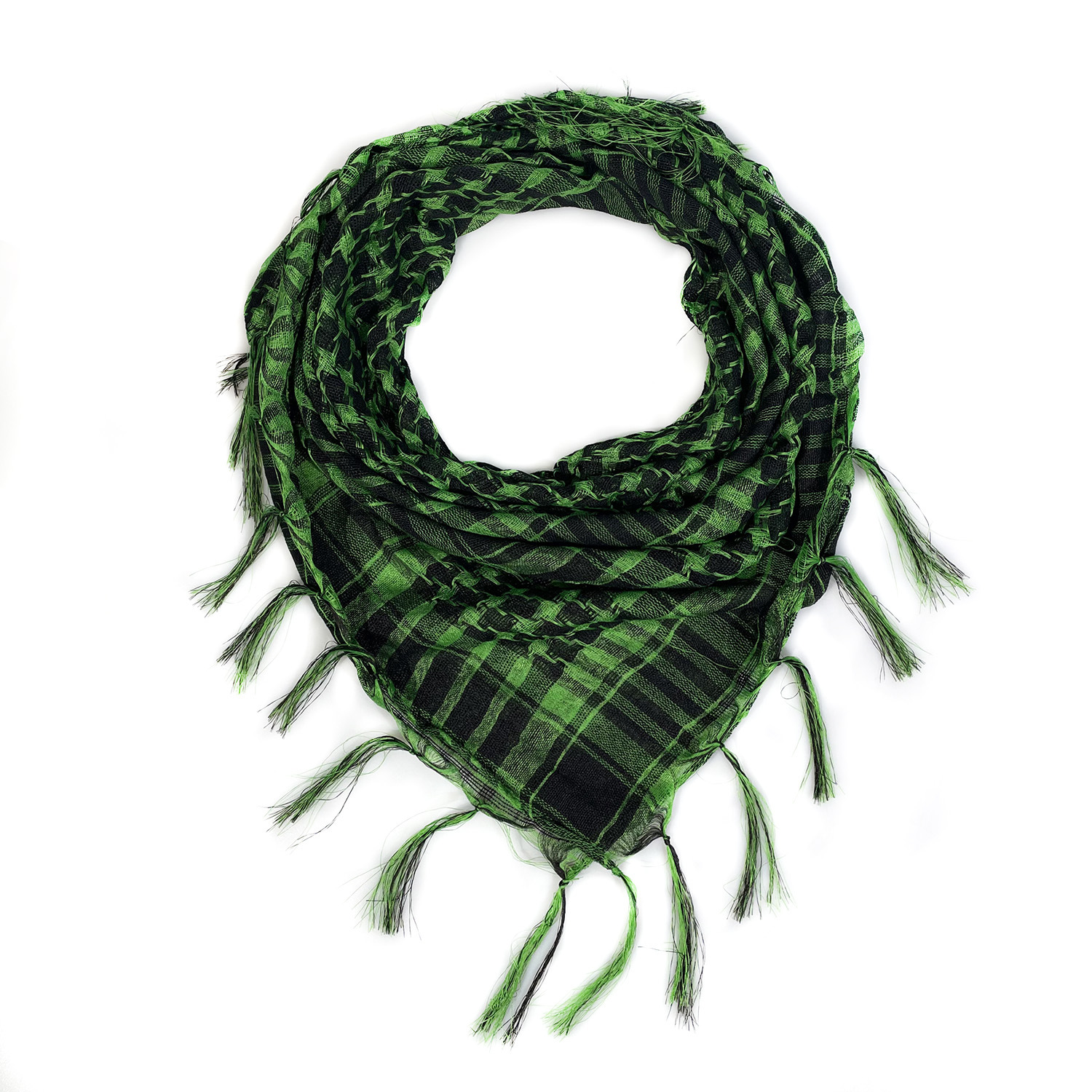 Picture of Net Silk Houndstooth Square Scarf Arabian Headscarf Outdoor Military Fan Tactical Export Tassel Desert Scarf Cross-border