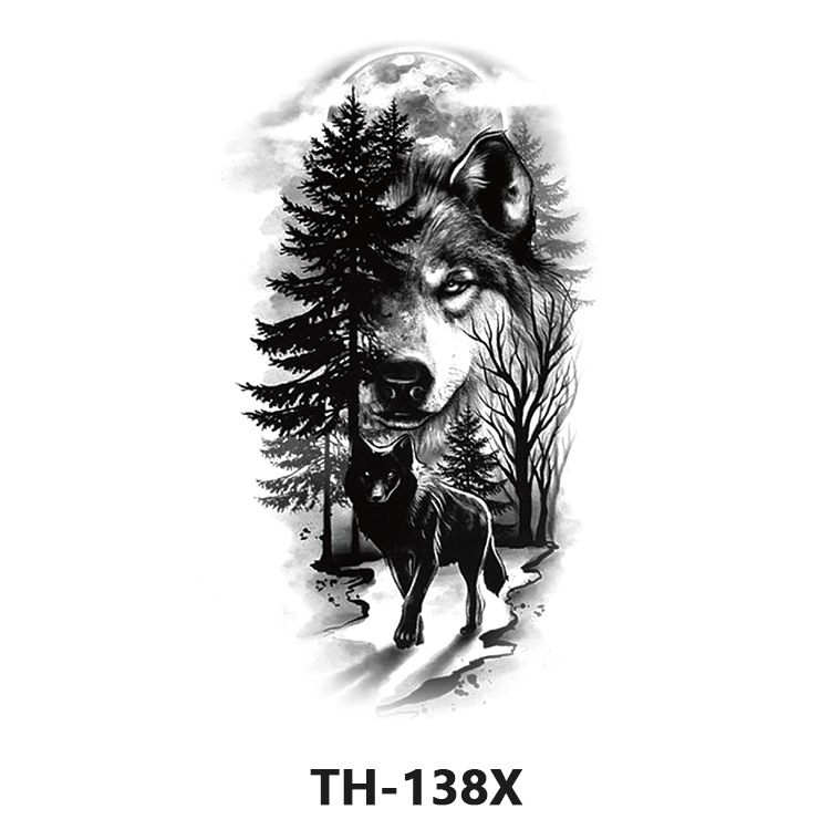 Picture of Cross-Border Manufacturer Wholesale Cartoon Color Tattoo Stickers Unicorn Black and White Animal Tiger Waterproof and Sweatproof Tattoo Stickers