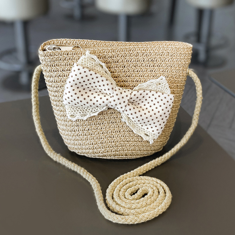 Picture of Children's Sunscreen Hat Summer Girl's Sunshade Straw Hat Bag suit Girl Baby Girl Western-style Lace Princess Beach Hat