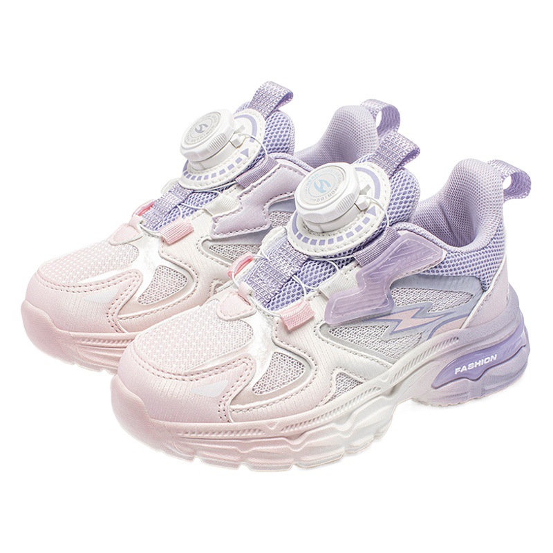 Habi bear mesh spring girls button shoes double mesh sneaker casual solid soft bottom running shoes a generation of hair