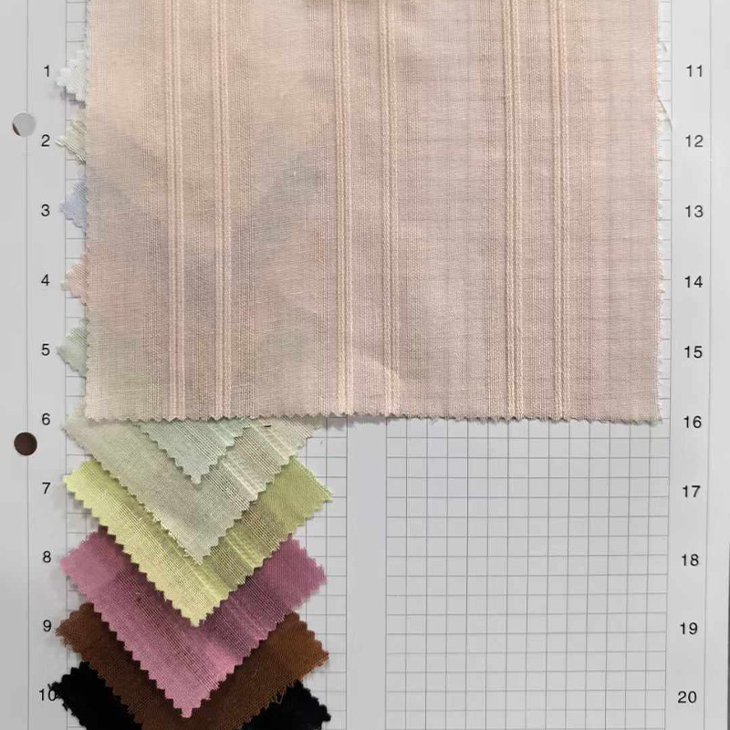 Xiaojun textile new Chinese fabric cotton gauze hazy strip jacquard fabric shirt dress children's clothing lift