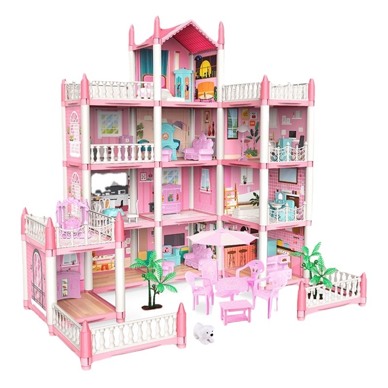 Girls Play House Assembled diy Toy Cottage Villa Castle Model Puzzle Doll House House Kids Set