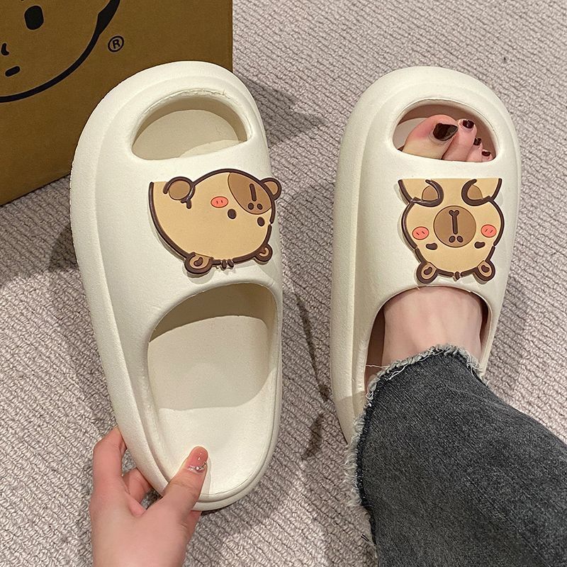 New Kapi Barra Slippers Cute Thick Bottom Dung Slippers Women's Outer Wear New Cartoon Non-slip Slippers for Women
