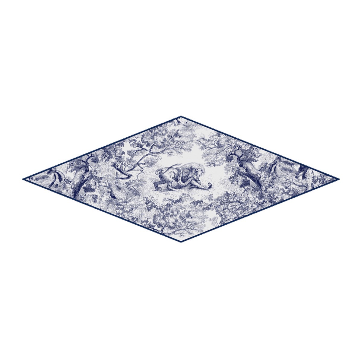 Picture of French-Style New Plant Jungle Lion Women's Twill Imitation Cashmere Diamond Scarf Versatile Retro Silk Scarf