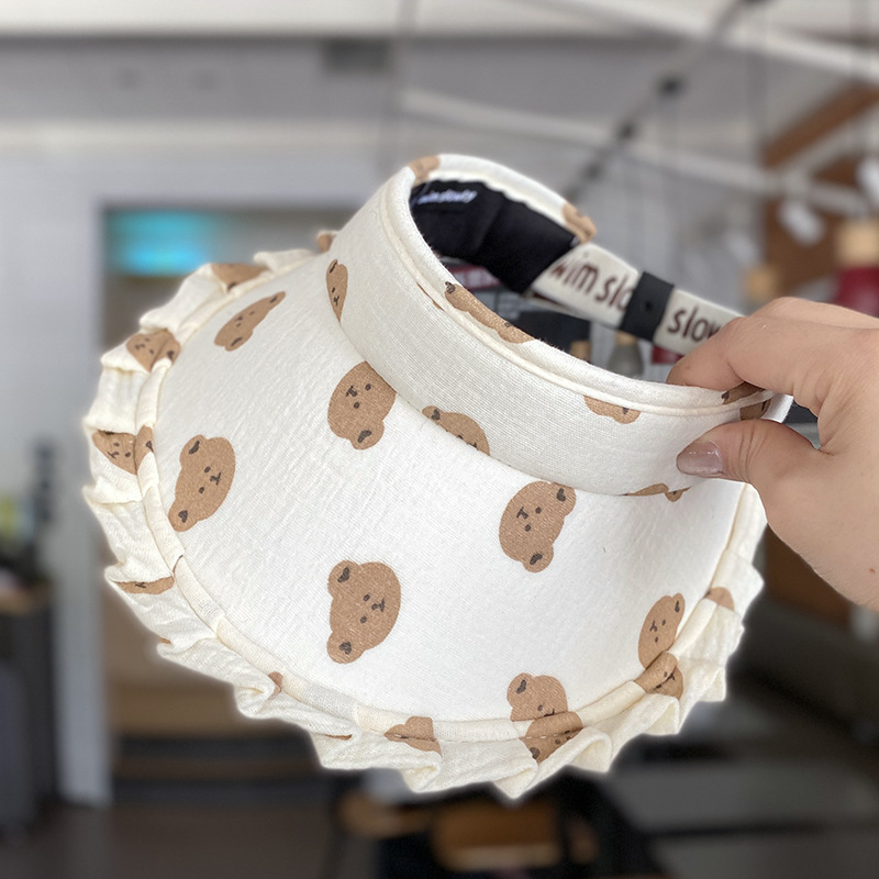 Picture of Children's Hat Summer Korean Style Girls' Lace Big Eave Sunshade Empty Top Hat Baby Female Travel Sunscreen Baby Sun