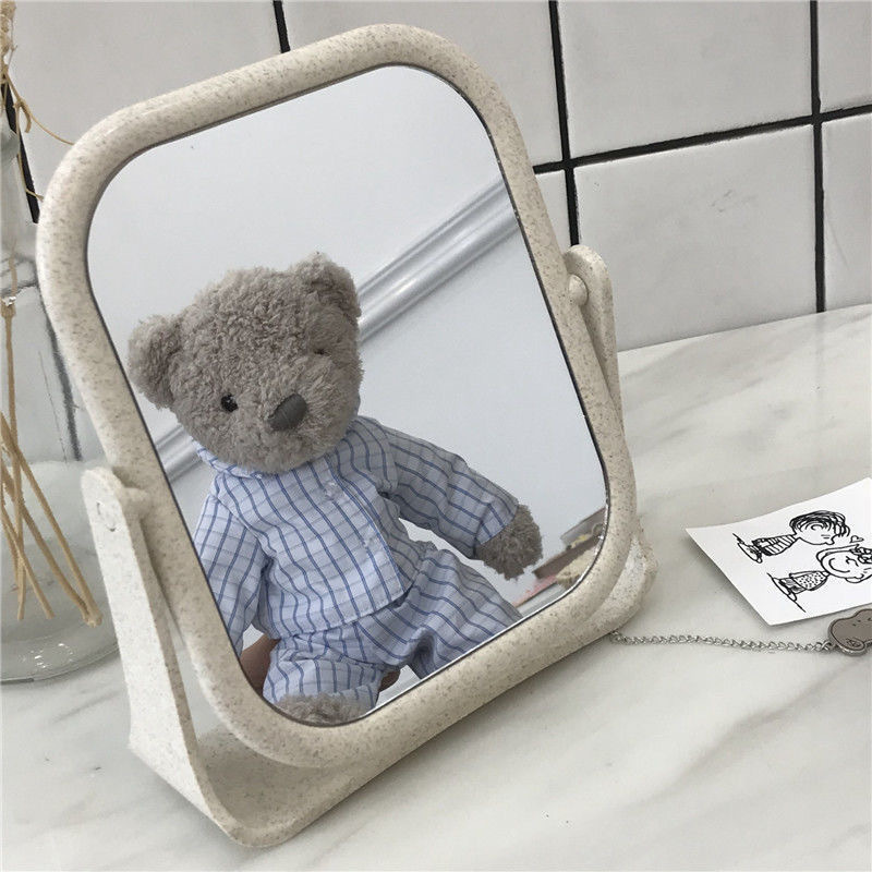 ins Style Internet Celebrity Mirror Desktop Makeup Mirror Double-Sided Girl's Heart Desktop Erectable Dormitory Large Student Dressing Mirror